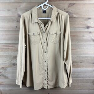 Jack Wolfskin Mens Shirt Long Sleeve Button Up Outdoor Hiking Size XXL